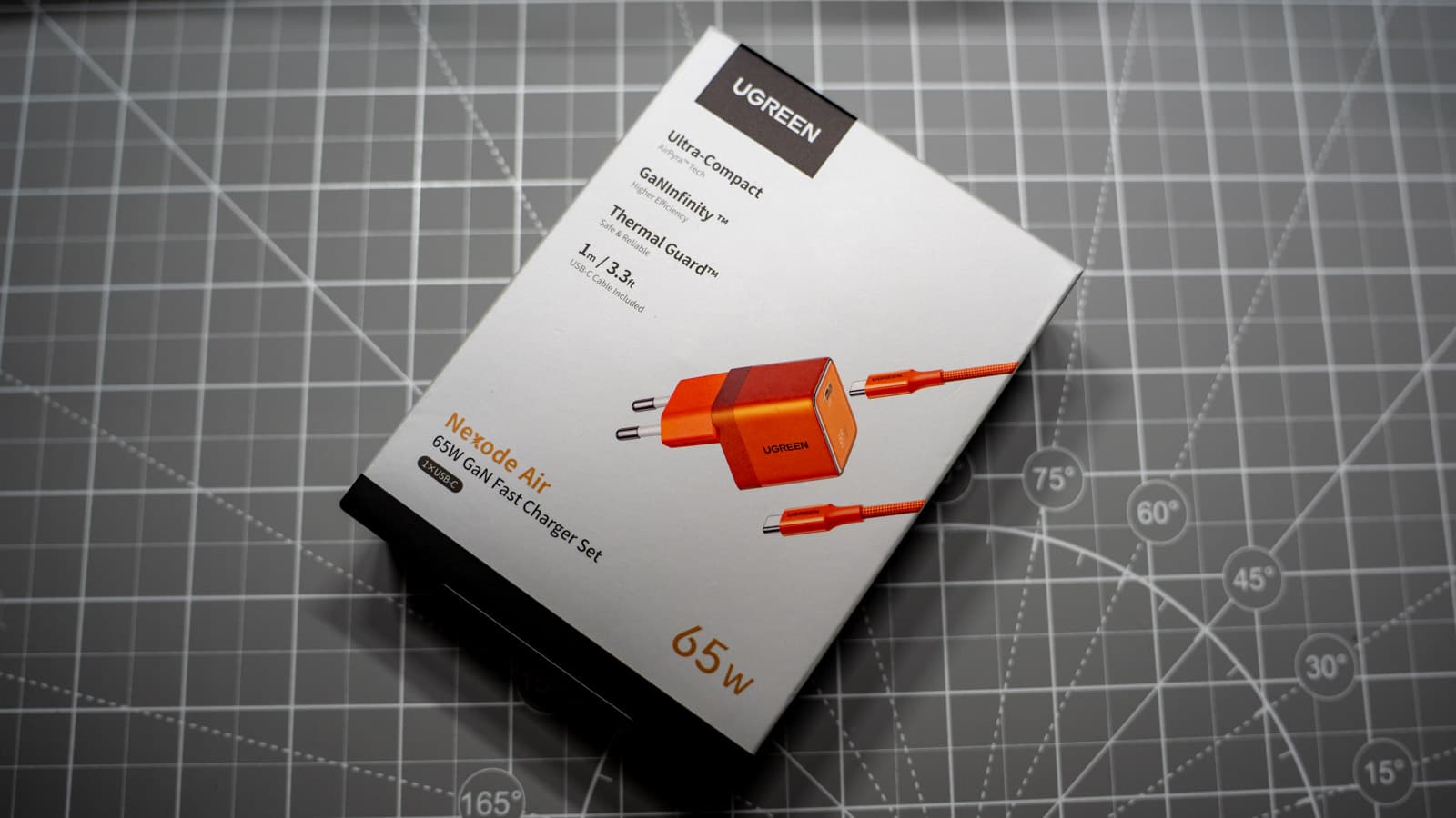 Retail packaging of the UGREEN Nexode Air 65W GaN charger — Photo: Sergey Kuznetsov